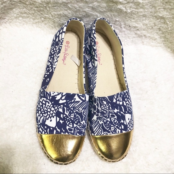 Lilly Pulitzer for Target Shoes - Lilly Pulitzer Navy & Gold Upstream Espadrilles
